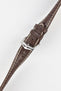 Hirsch MODENA Alligator Embossed Leather Watch Strap in BROWN