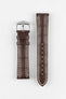 Hirsch MODENA Alligator Embossed Leather Watch Strap in BROWN