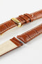 Hirsch MODENA Alligator Embossed Leather Watch Strap in HONEY