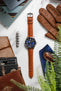 Hirsch MODENA Alligator Embossed Leather Watch Strap in HONEY