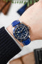 Hirsch MODENA Alligator Embossed Leather Watch Strap in ROYAL BLUE