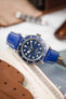 Hirsch MODENA Alligator Embossed Leather Watch Strap in ROYAL BLUE