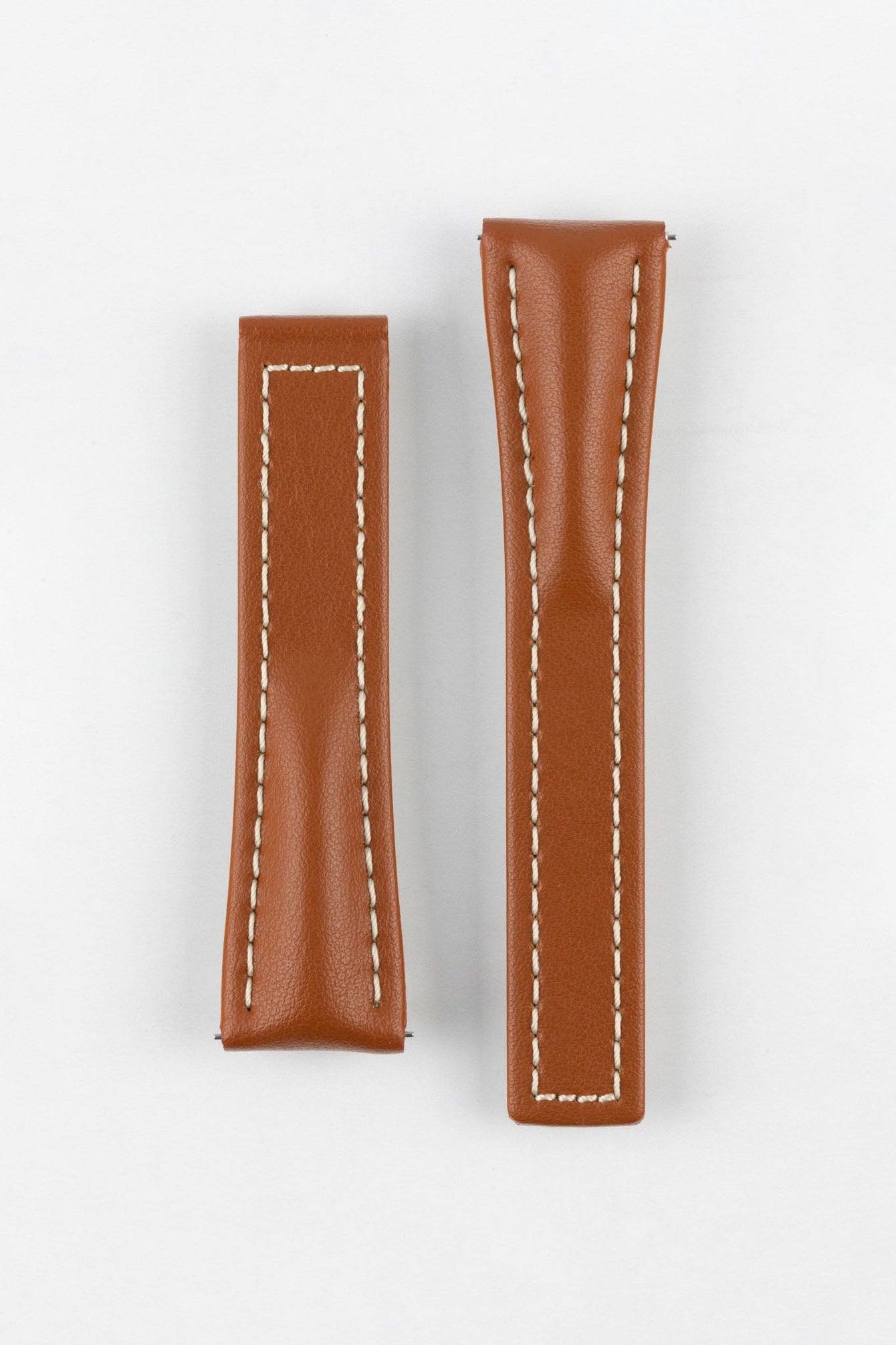 Hirsch NAVIGATOR Calfskin Leather Deployment Watch Strap in GOLD BROWN