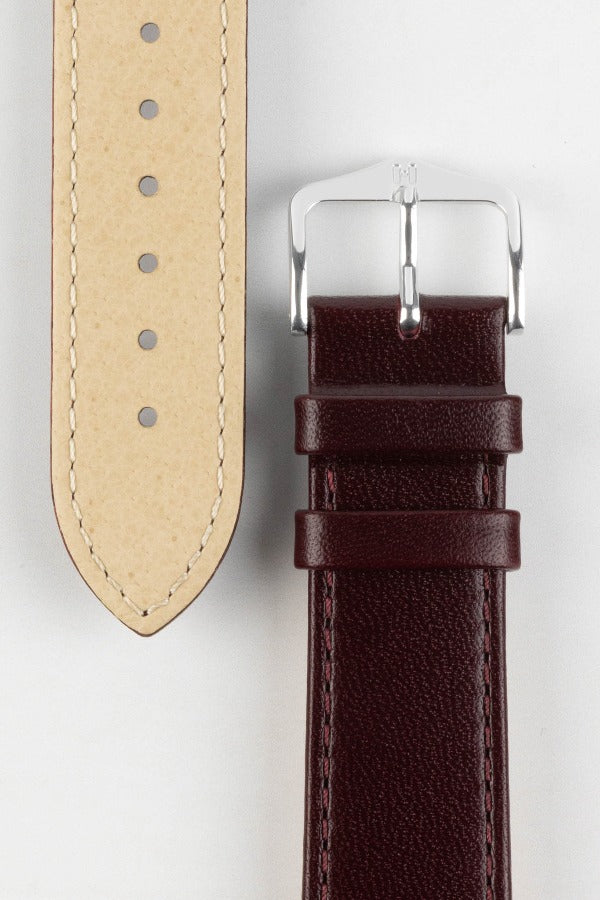 burgundy leather watch strap