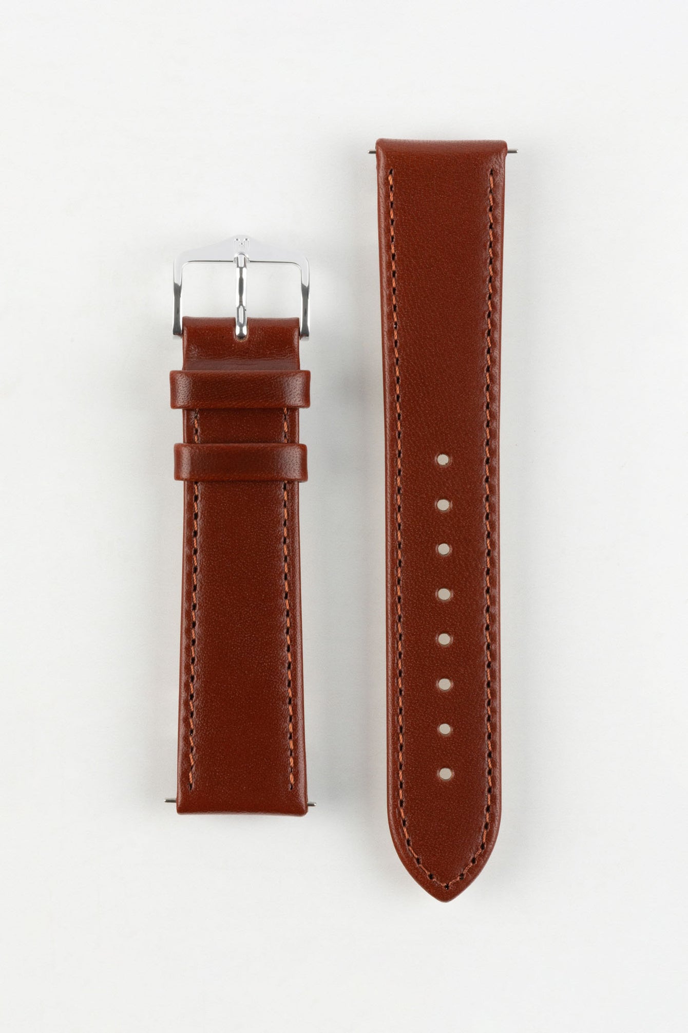 Hirsch OSIRIS Mid Brown Calf Leather Watch Strap