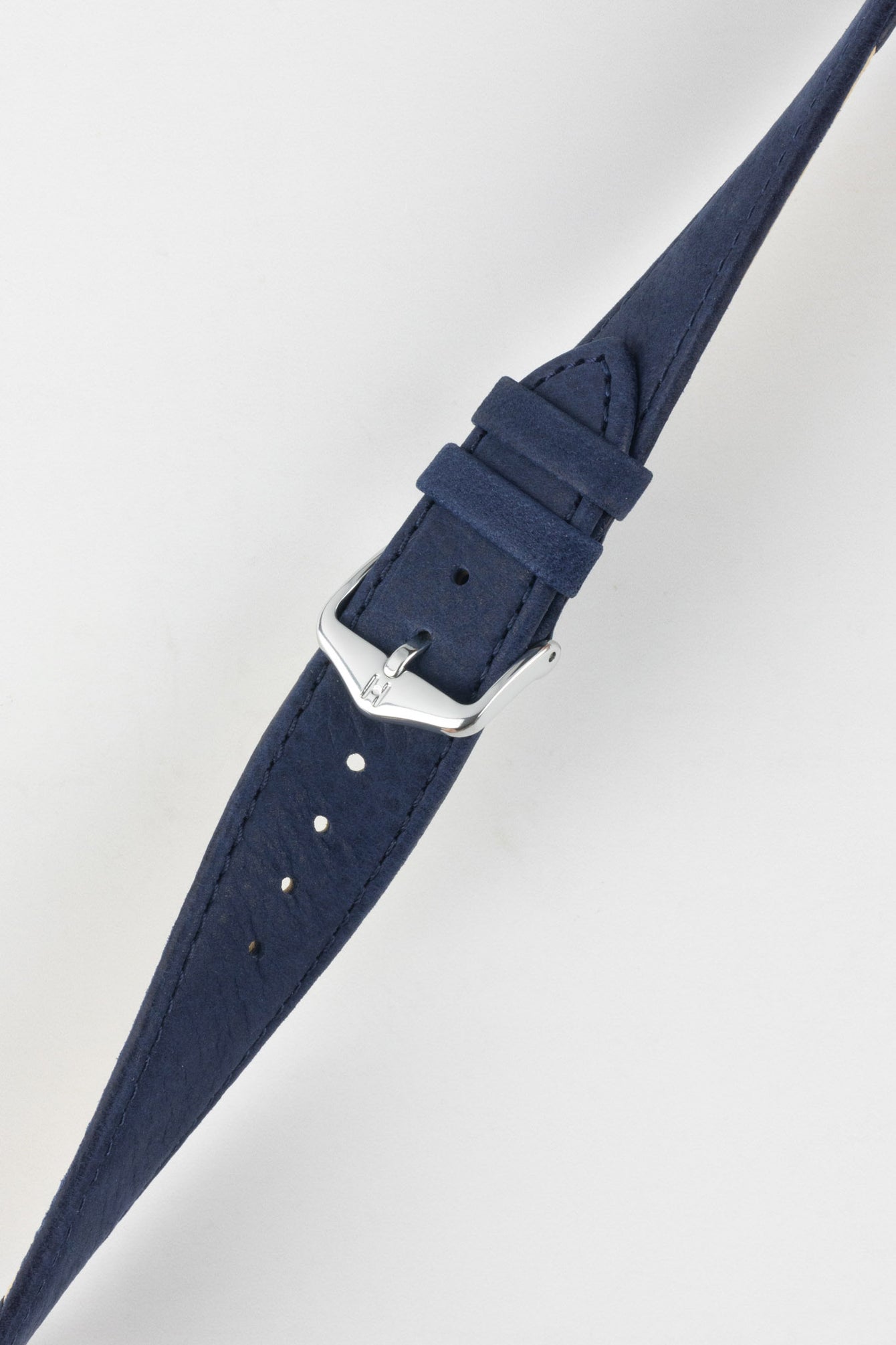 Hirsch OSIRIS Calf Leather with Nubuck Effect Watch Strap in DARK BLUE