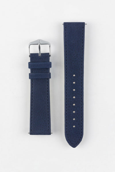 Hirsch OSIRIS Limited Edition Calf Leather with Nubuck Effect Watch Strap in DARK BLUE