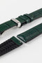 Hirsch Paul in Green with silver Hirsch embossed Sport Deployment Clasp and natural rubber underlayer with steel quick release spring bars