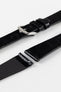 Hirsch PRESTIGE Shiny Genuine Crocodile Leather Watch Strap in BLACK