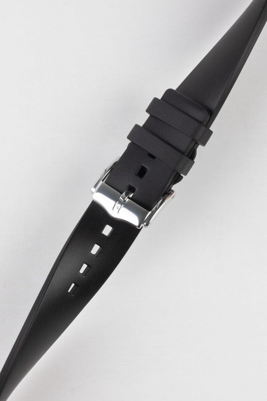 Hirsch PURE Natural Rubber Watch Strap in BLACK