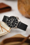 Hirsch PURE Natural Rubber Watch Strap in BLACK