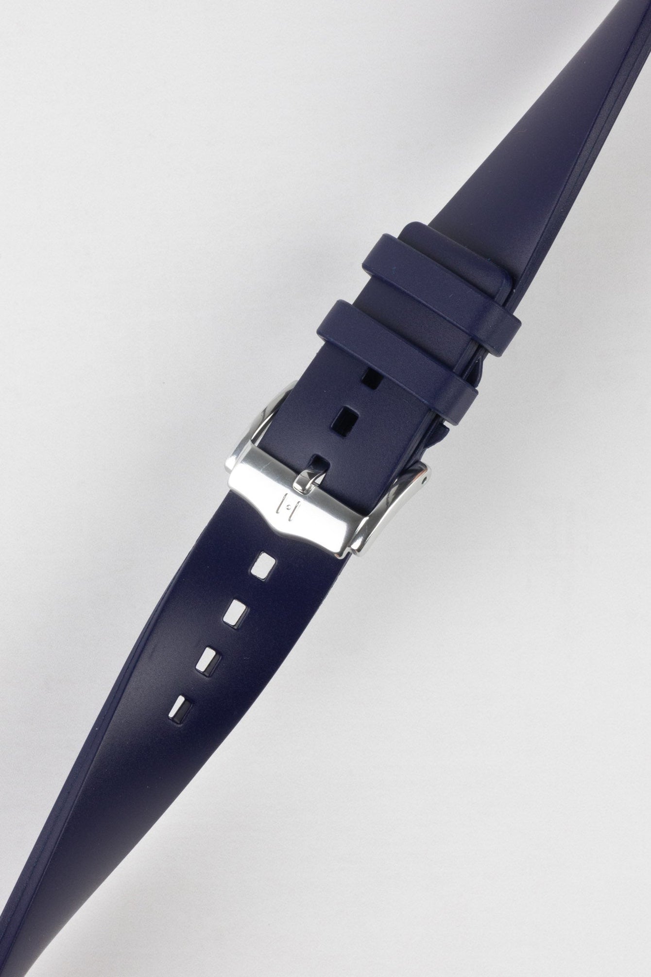 Hirsch PURE Natural Rubber Watch Strap in BLUE