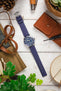 Hirsch PURE Natural Rubber Watch Strap in BLUE