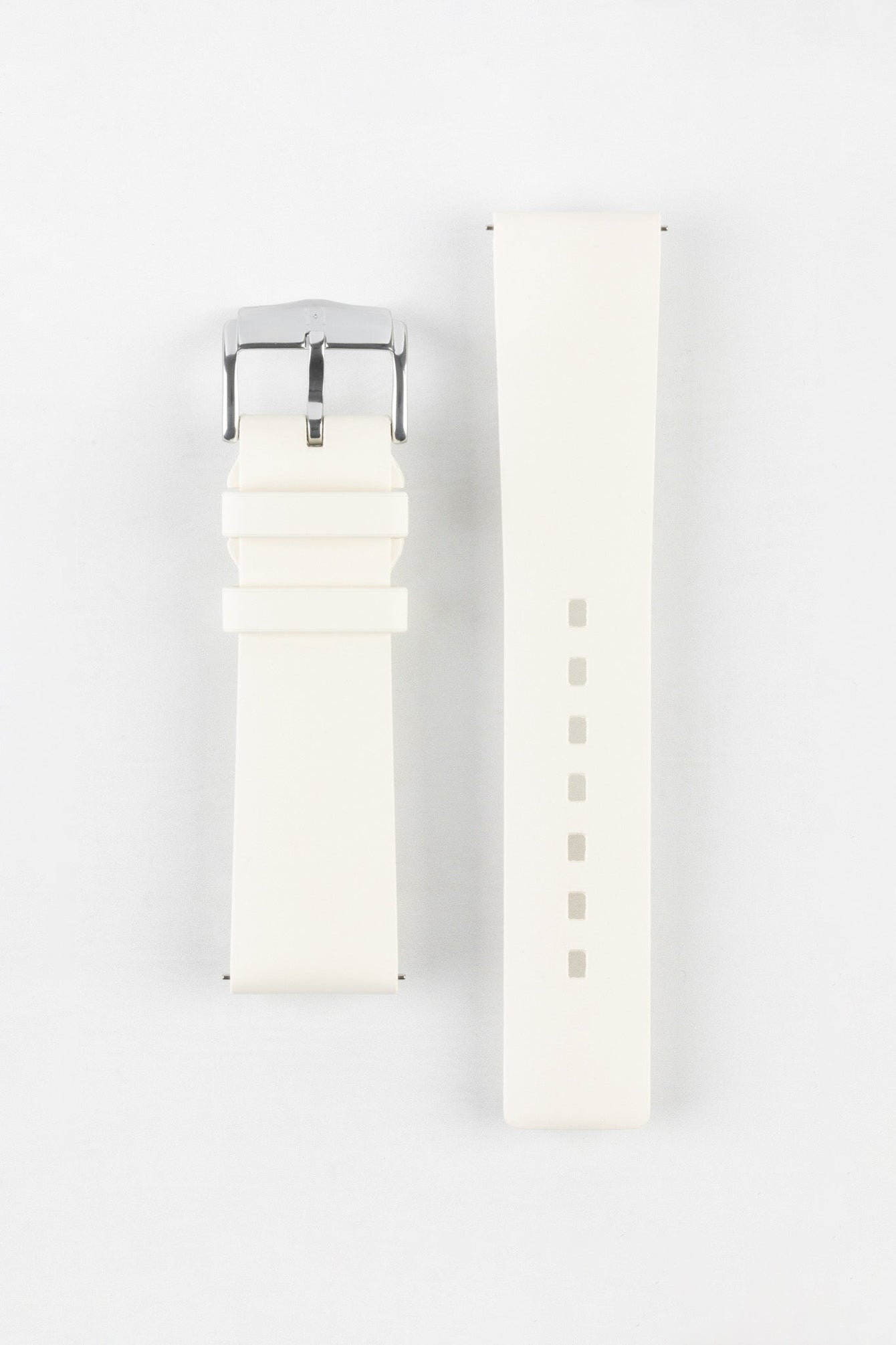 Hirsch PURE Natural Rubber Watch Strap in WHITE