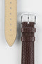 Hirsch RAINBOW Lizard Embossed Open Ended Watch Strap in BROWN