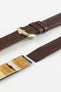 Hirsch RAINBOW Lizard Embossed Open Ended Watch Strap in BROWN