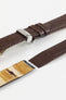 Hirsch RAINBOW Lizard Embossed Open Ended Watch Strap in BROWN