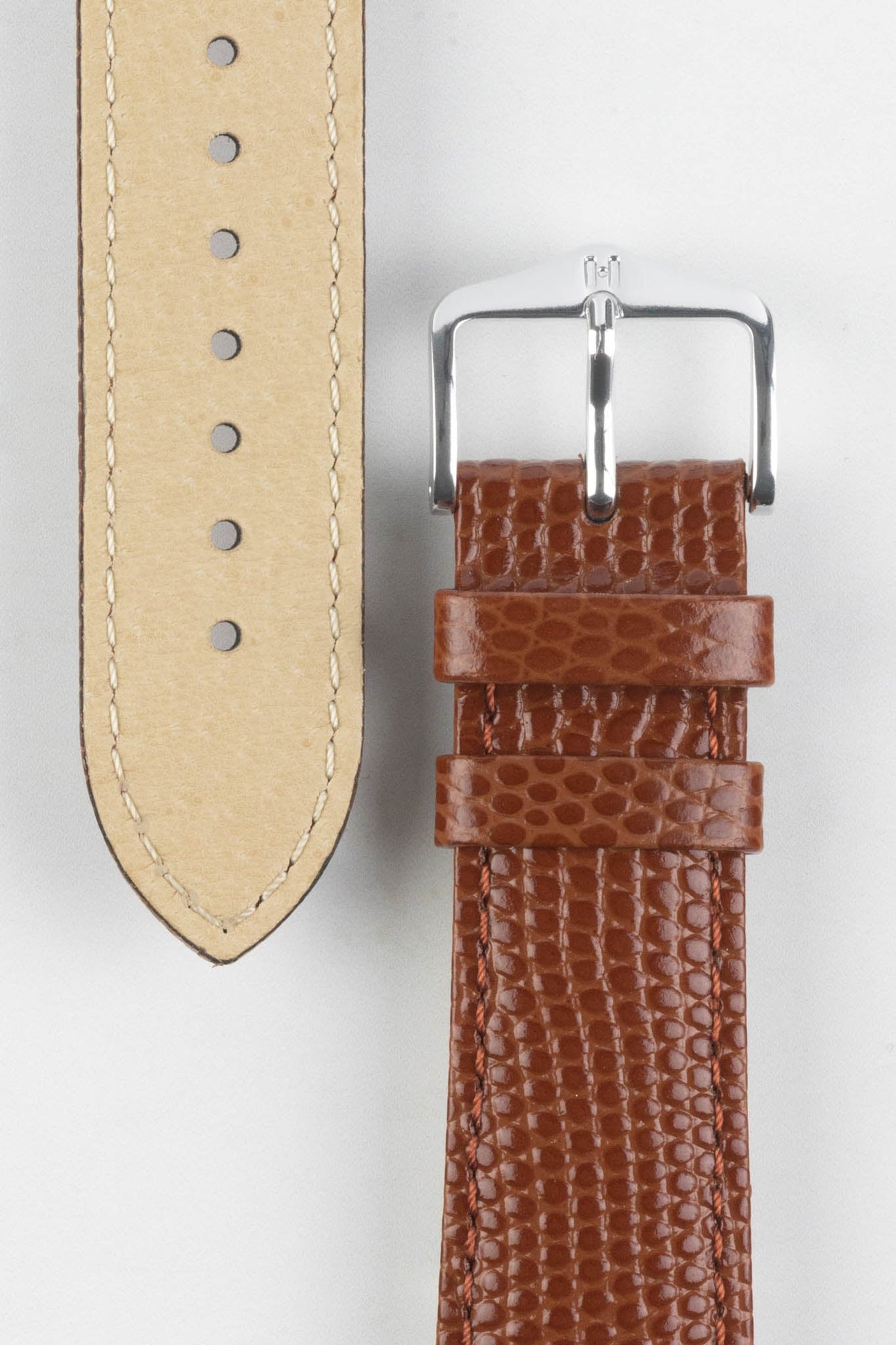 lizard grain watch strap (gold brown)