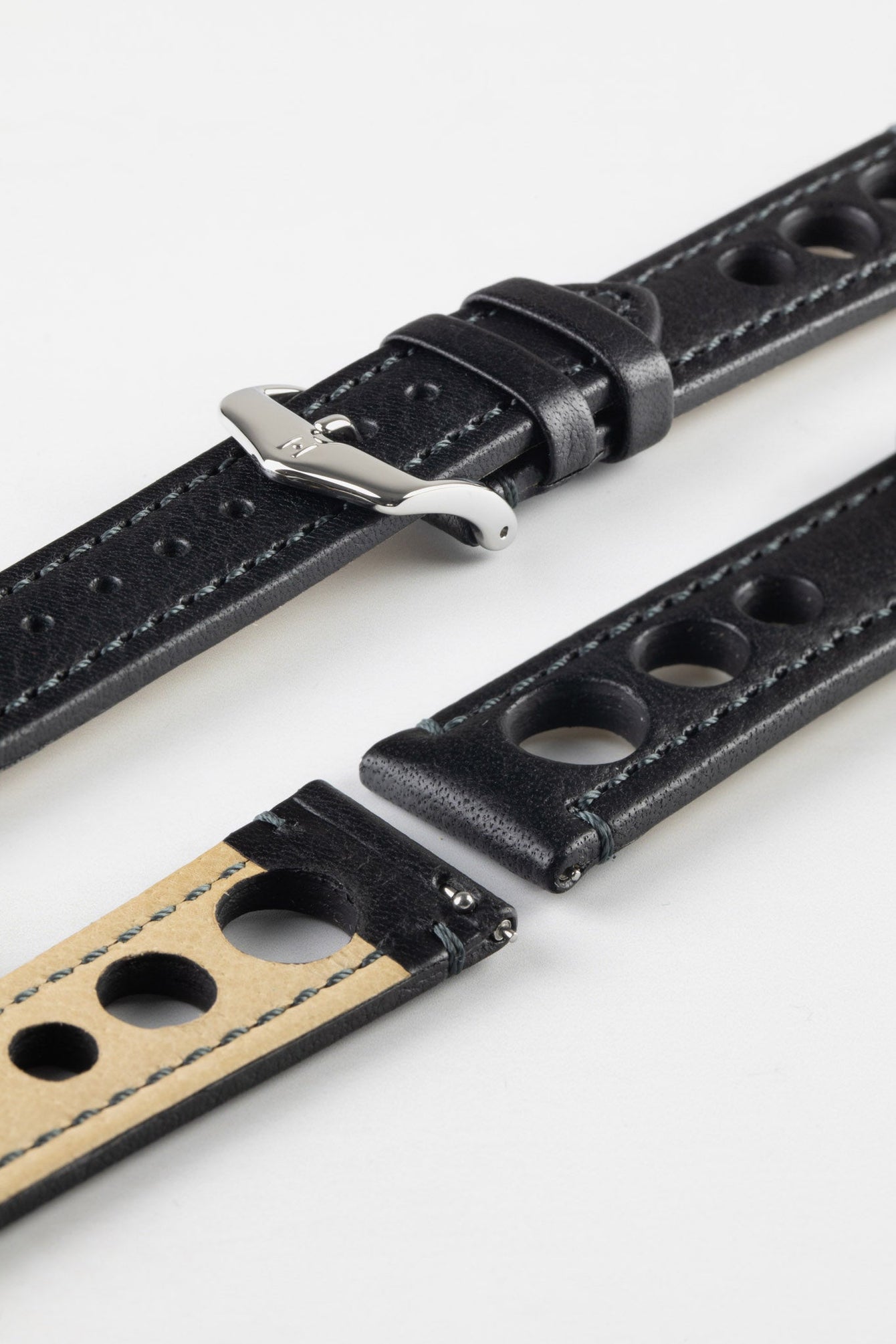 Natural leather watch strap