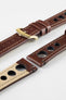 Brown Leather Racing Watch Strap