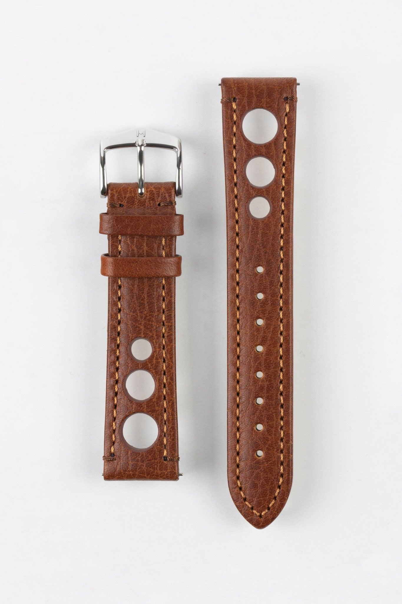 22mm leather watch outlet band with deployment clasp