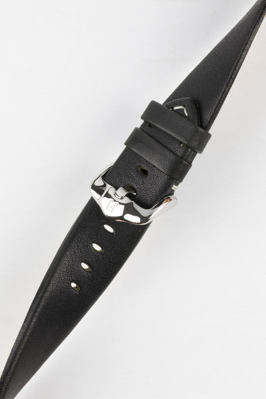 Hirsch Ranger Retro Leather Parallel Watch Strap - Black