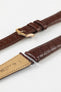 Hirsch REGENT Genuine Alligator Leather Watch Strap in BROWN