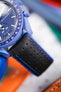 Hirsch ROBBY Sailcloth Effect Performance Watch Strap in Black / Blue