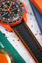 Hirsch ROBBY Sailcloth Effect Performance Watch Strap in Orange / Black