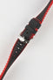 Hirsch ROBBY Sailcloth Effect Performance Watch Strap in BLACK / RED