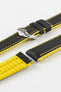 Hirsch ROBBY Sailcloth Effect Performance Watch Strap in BLACK / YELLOW