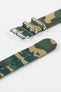 Hirsch RUSH Nylon One-Piece Watch Strap in GREEN CAMOUFLAGE