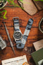 Hirsch RUSH Nylon One-Piece Watch Strap in GREY CAMOUFLAGE