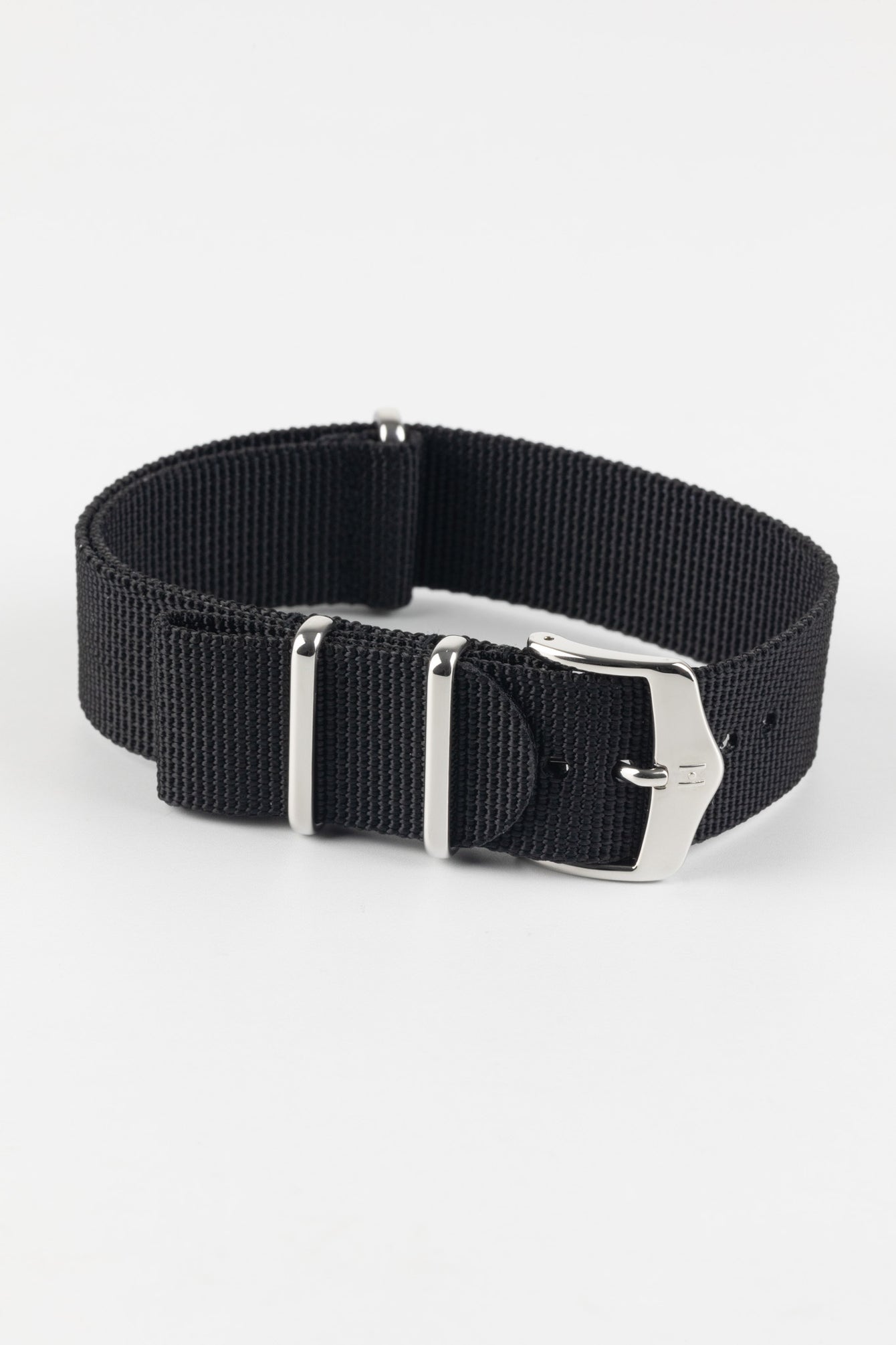 Hirsch RUSH RECYCLED Polyester Watch Strap in BLACK