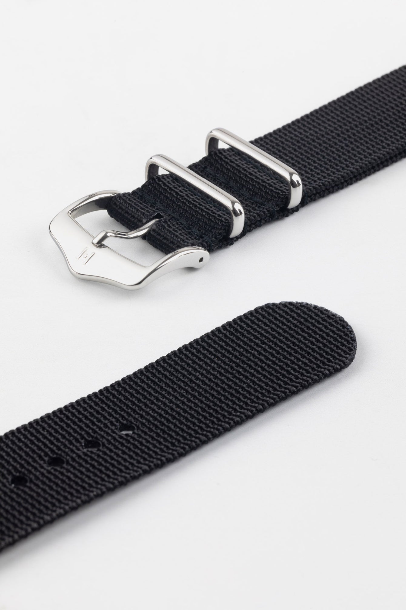 Hirsch RUSH RECYCLED Polyester Watch Strap in BLACK