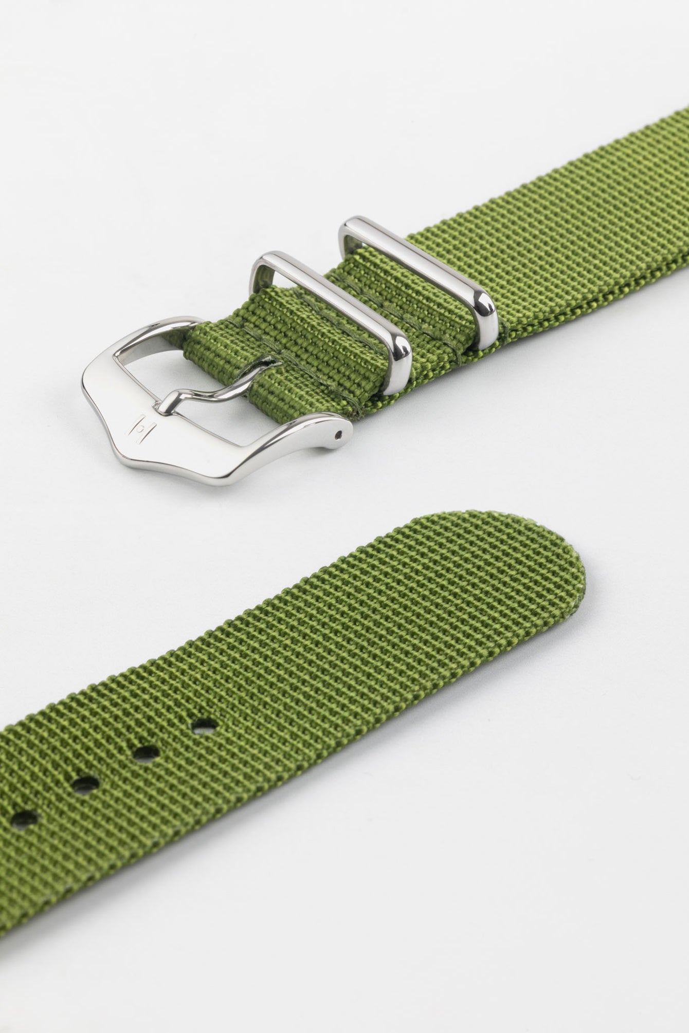 Hirsch RUSH RECYCLED Polyester Watch Strap in GREEN