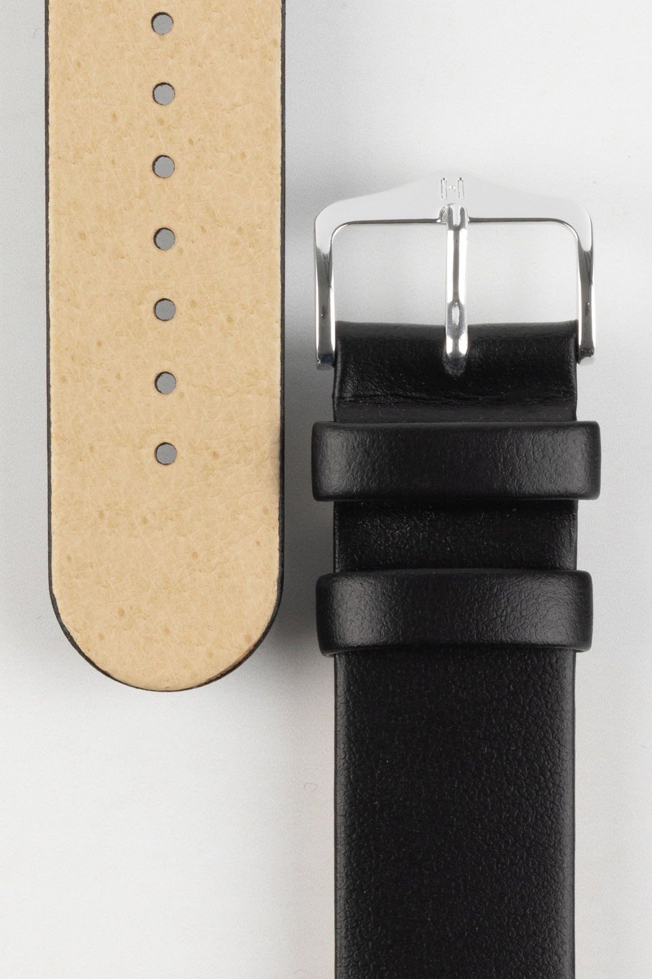 Hirsch SCANDIC Calf Leather Watch Strap in BLACK