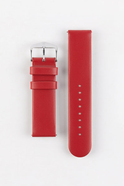 Hirsch SCANDIC Calf Leather Watch Strap in RED