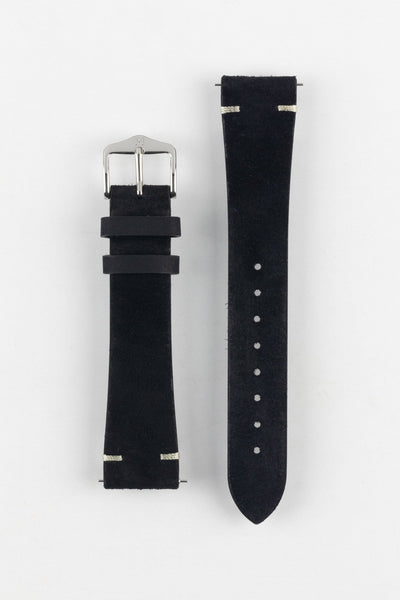 Hirsch SERRO Suede Watch Strap in Black