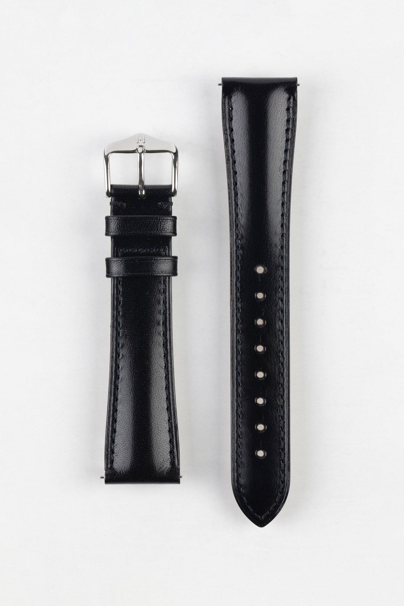 Hirsch SIENA Tuscan Leather Watch Strap in BLACK