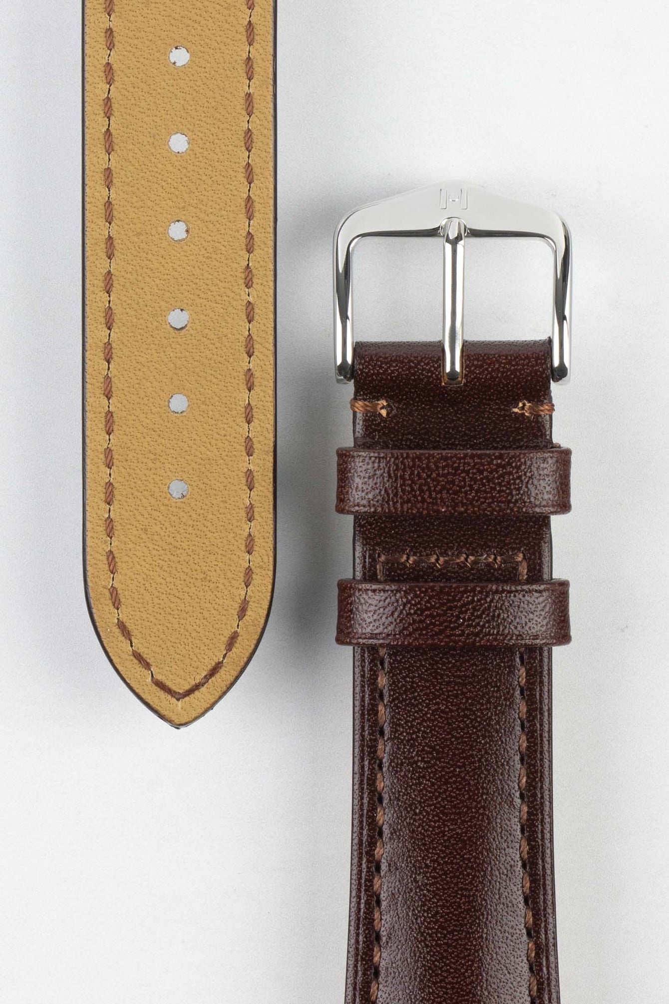 Hirsch SIENA Tuscan Leather Watch Strap in BROWN