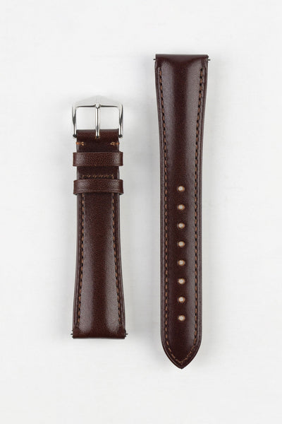 Hirsch SIENA Tuscan Leather Watch Strap in BROWN