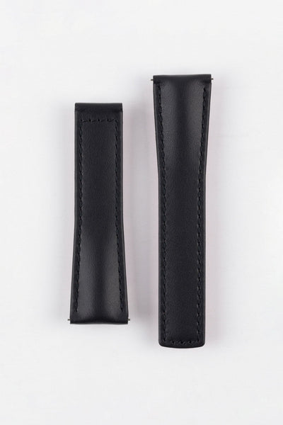 Hirsch SPEED Calfskin Deployment Watch Strap in BLACK