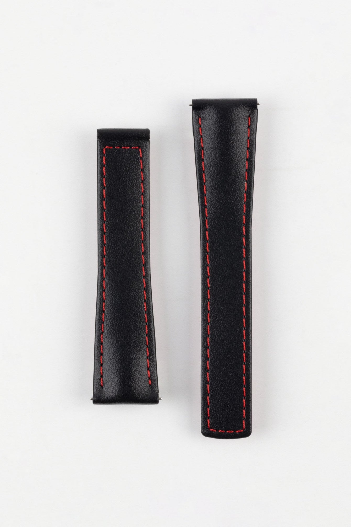 Hirsch SPEED Calfskin Deployment Watch Strap in BLACK/RED