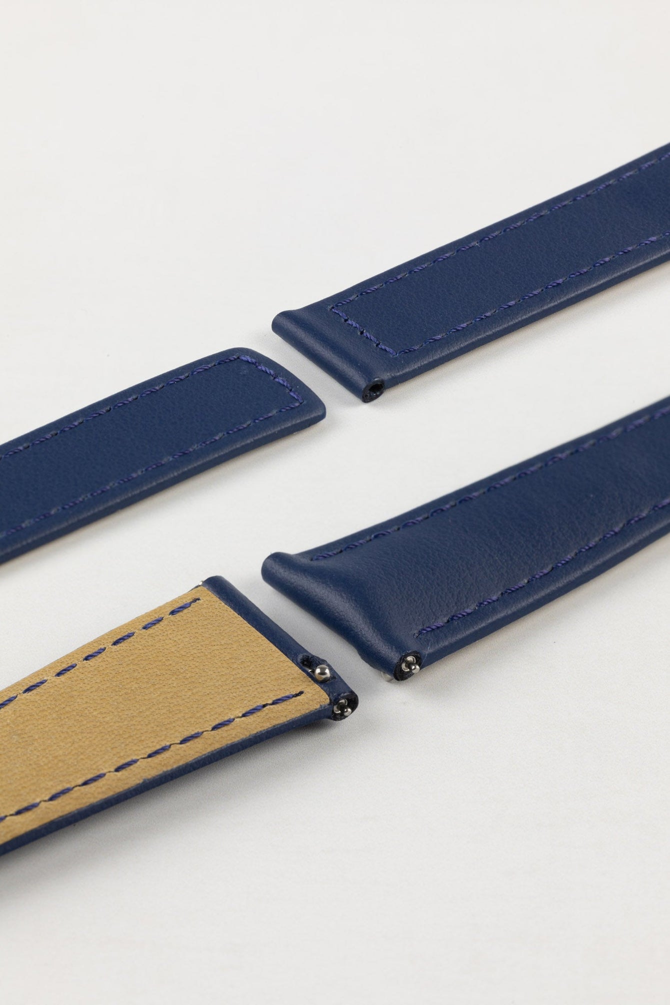 Hirsch SPEED Calfskin Deployment Watch Strap in BLUE