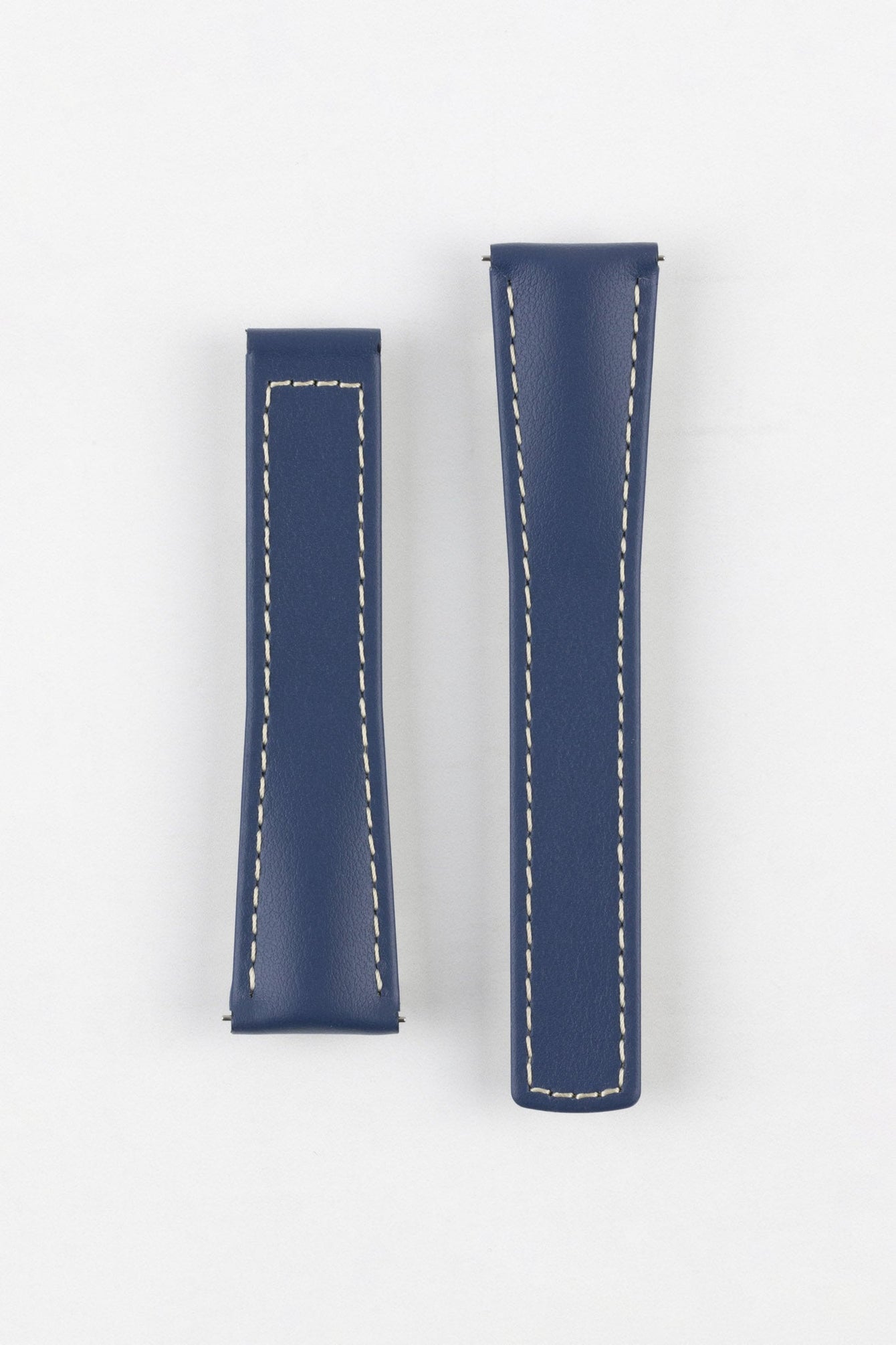 Hirsch SPEED Calfskin Deployment Watch Strap in BLUE/WHITE