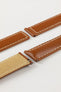 Hirsch SPEED Calfskin Deployment Watch Strap in GOLD BROWN/WHITE