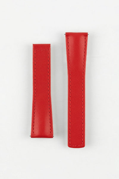 Hirsch SPEED Calfskin Deployment Watch Strap in RED