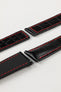 Hirsch SPEED Alligator Deployment Watch Strap in BLACK/RED