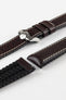 Hirsch TIGER Perforated Leather Performance Watch Strap in BROWN